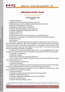 Licitación para la concesión administrativa de la gestión y explotación de la Plaza Joven en el Recinto Ferial: Ferias y Fiestas 2017, 2018 y 2019 1