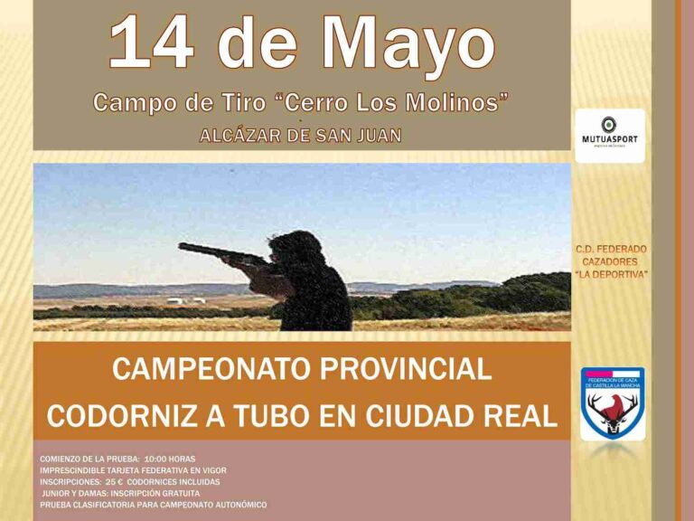 El Provincial de Codorniz de Ciudad Real tendrá lugar el domingo en Alcázar