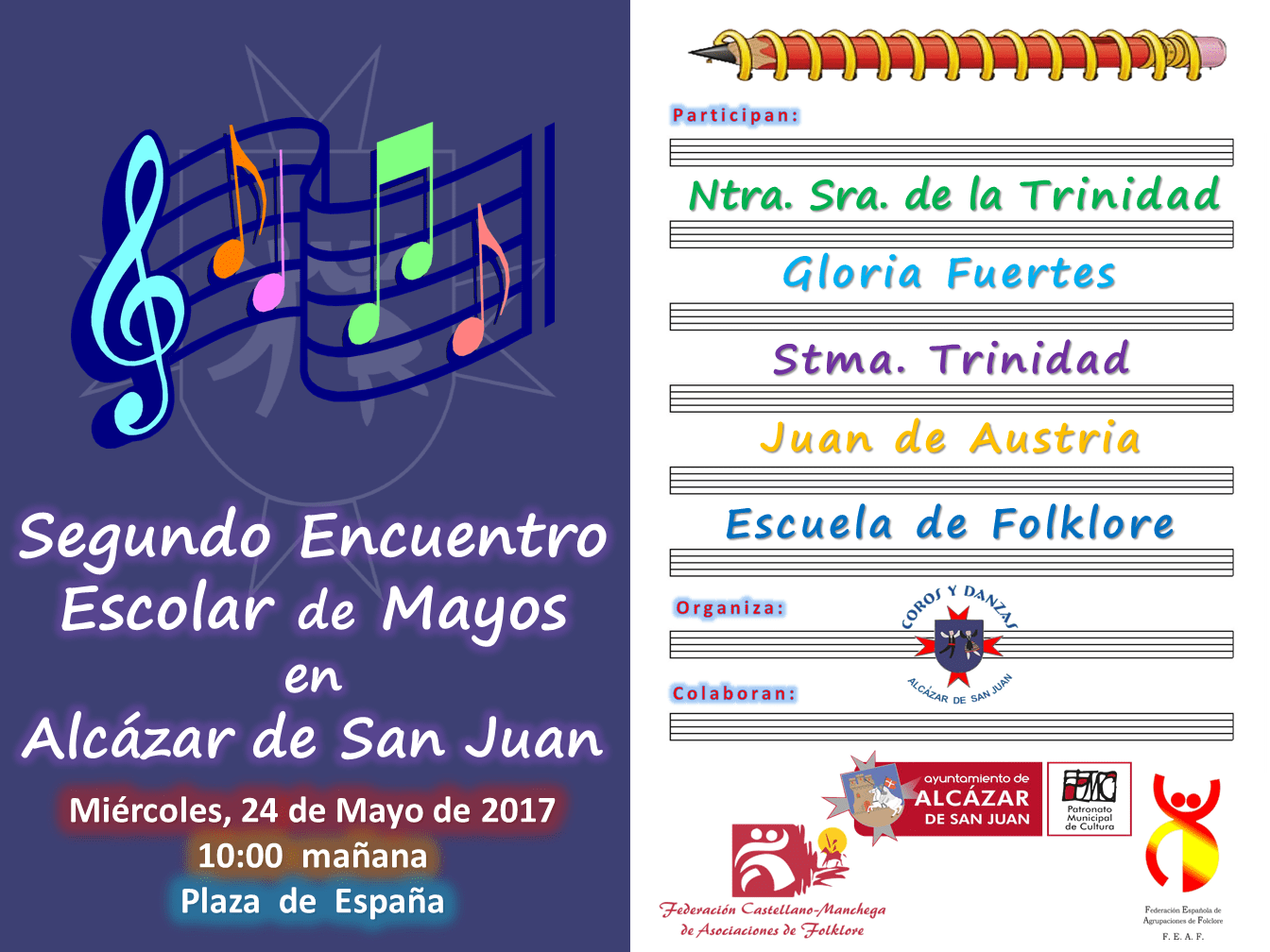 Cuatro colegios de Alcázar de San Juan participaron en la II edición de los Mayos Infantiles 2