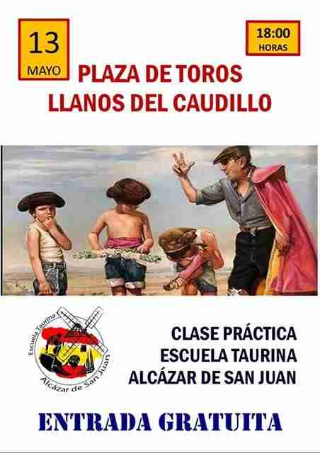 Clase práctica de la Escuela Taurina de Alcázar de San Juan en Llanos del Caudillo 1