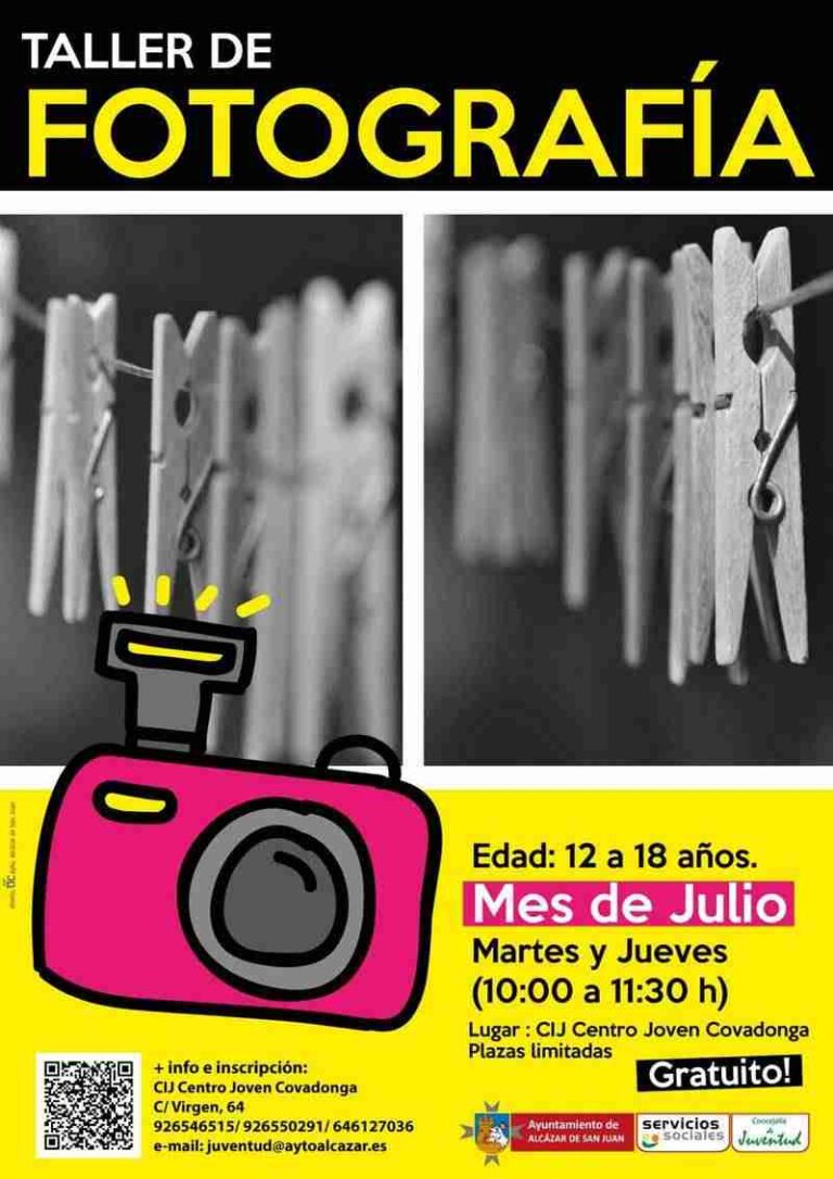 Taller de fotografía gratuito durante el mes de julio