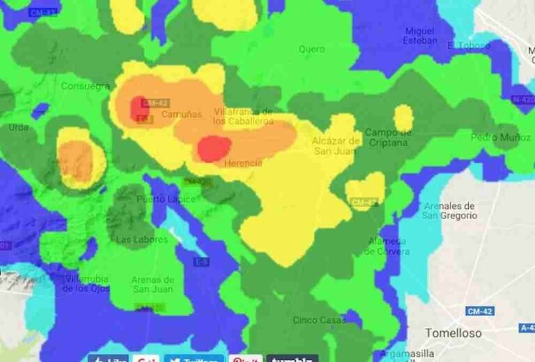Tormentas en la tarde de este domingo 25 de junio de 2017