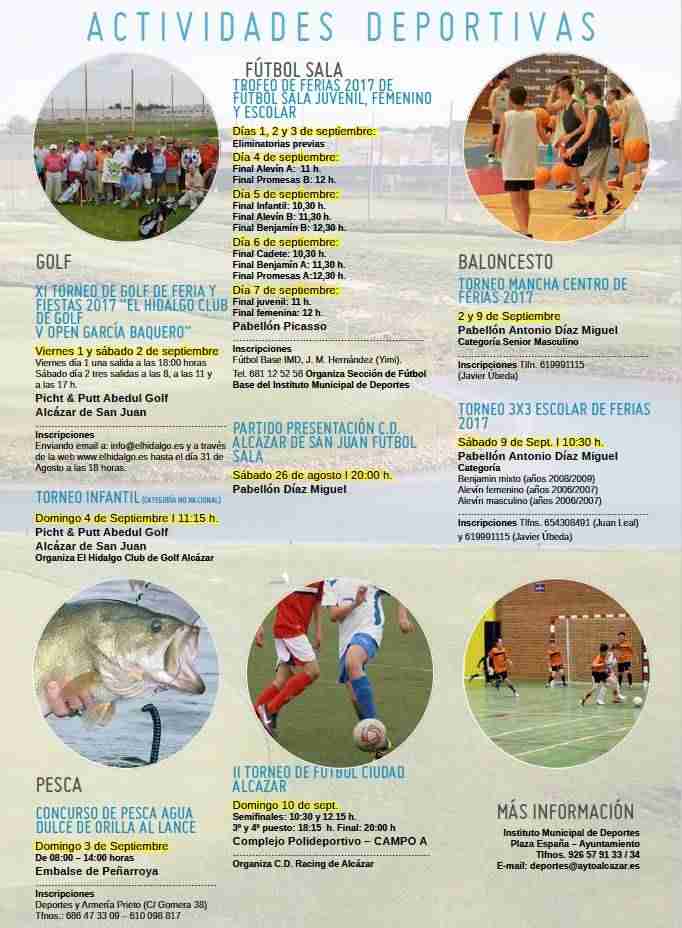 Programación de Feria y Fiestas 2017 en Alcázar de San Juan 3 Actividades Deportivas en Feria y Fiestas de Alcázar De San Juan