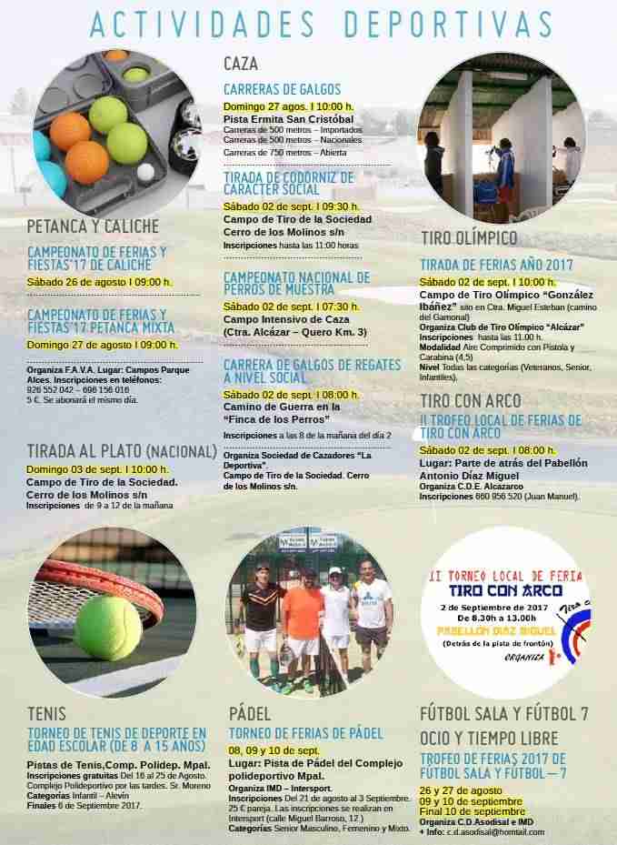 Programación de Feria y Fiestas 2017 en Alcázar de San Juan 2 Actividades Deportivas en Feria y Fiestas de Alcázar De San Juan