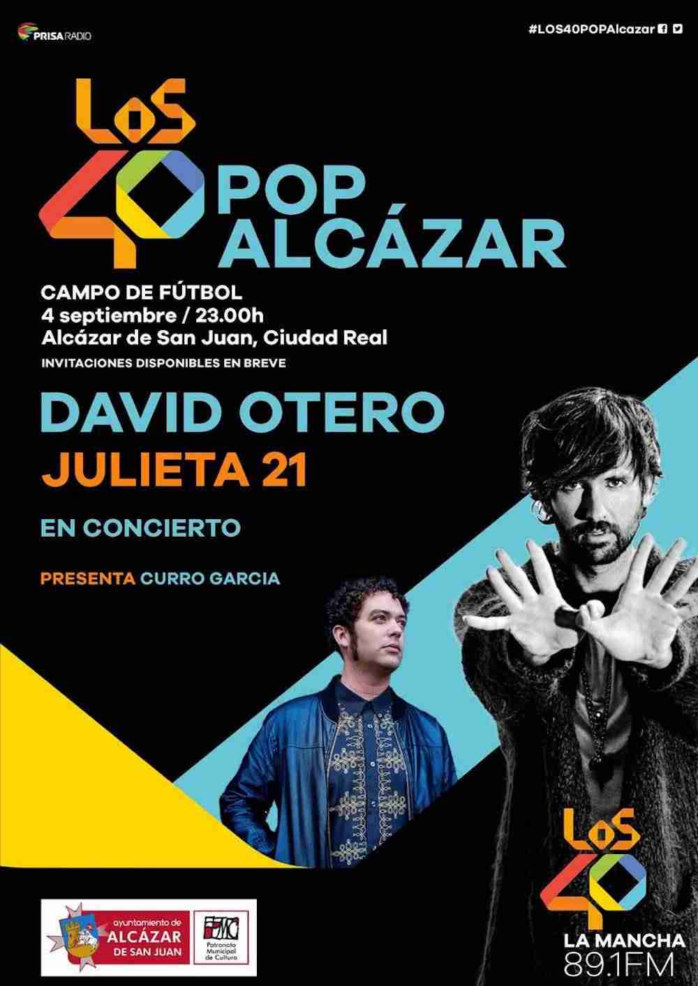 David Otero, artista estrella del concierto de Los 40 y el Ayuntamiento de Alcázar San Juan 1