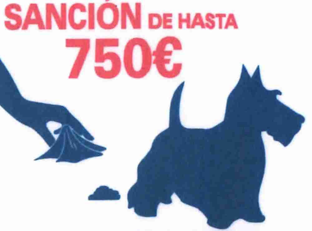 750 euros de sanción por no recoger los excrementos de perros 1