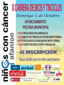 La X Edición de la Carrera de Bicis y Triciclos, de AFANION, se celebrará el domingo, 1 1