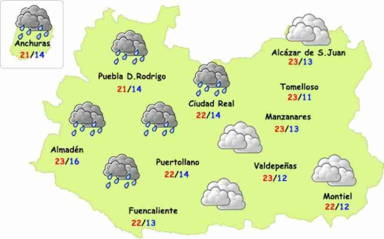 La lluvia llegará a la provincia y esperamos que también a Alcázar de San Juan