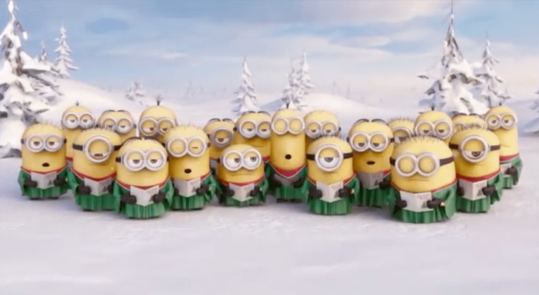 Vídeo para felicitación de la navidad con los minions
