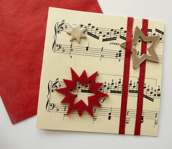 Tarjetas de felicitación de Navidad - Pentagrama musical