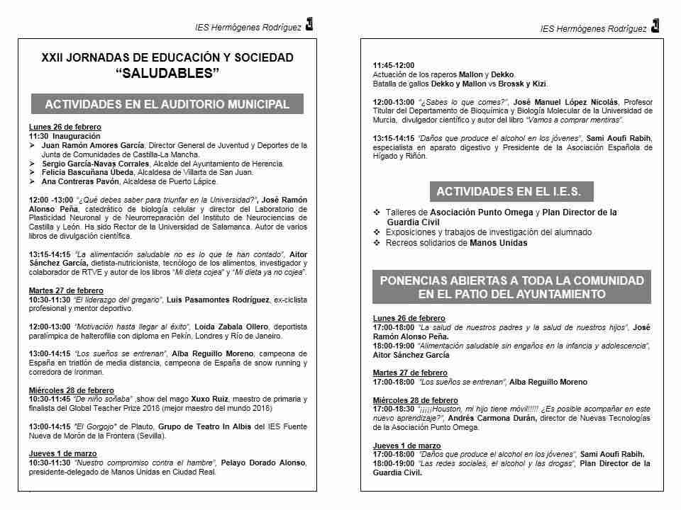 Las XXII Jornadas del IES Hermógenes Rodríguez dedicadas a hábitos saludables 2