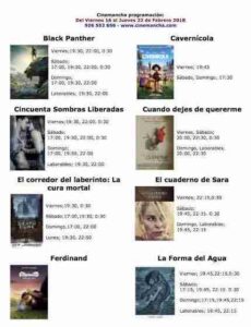 Cartelera de Cinemancha del viernes 16 al jueves 22 de febrero 16