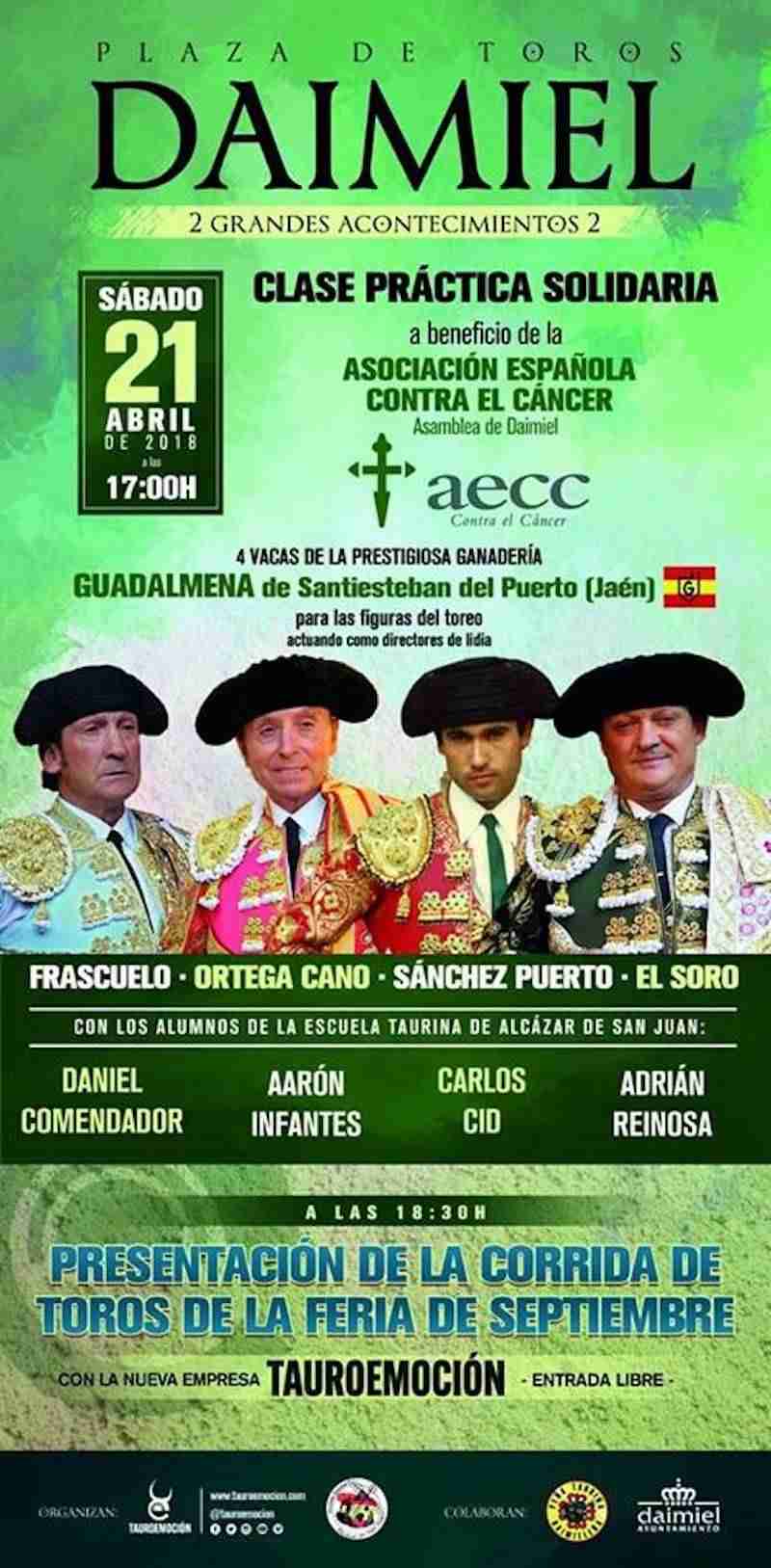 Clase Práctica de la Escuela Taurina de Alcázar de San Juan este Sábado 21 en Daimiel 1