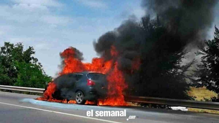 Corte de la CM420 por el incendio de un vehículo