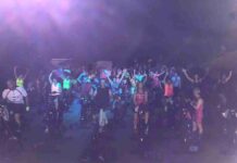 Molinos de rosa solidario en la Night Cycling en la cantera de los molinos 2