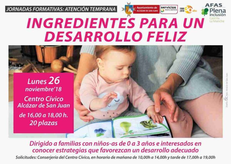 Taller de Atención Temprana «Ingredientes para un desarrollo feliz» para familias con bebés de 0 a 3 años