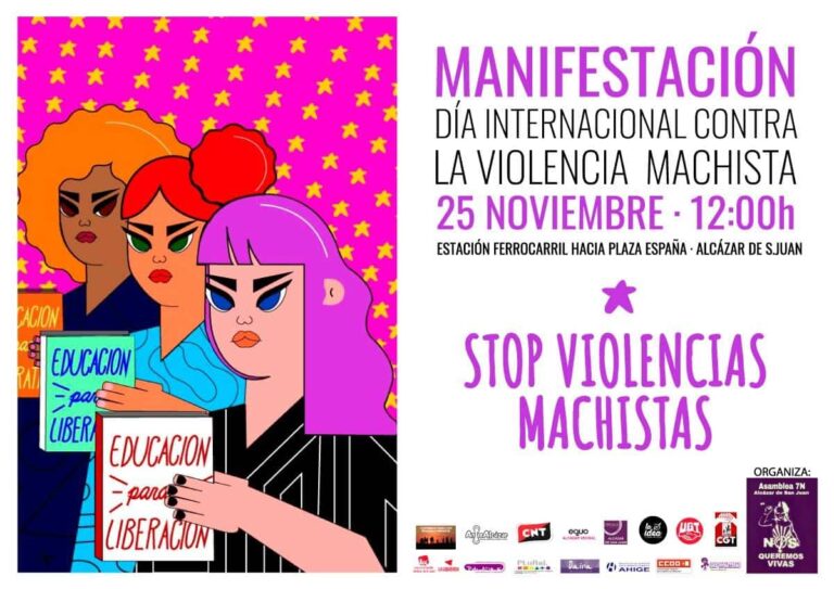 Las organizaciones y colectivos sociales de Álcazar apoyan la manifestación contra las violencias machistas convocada por la Asamblea Feminista 7N