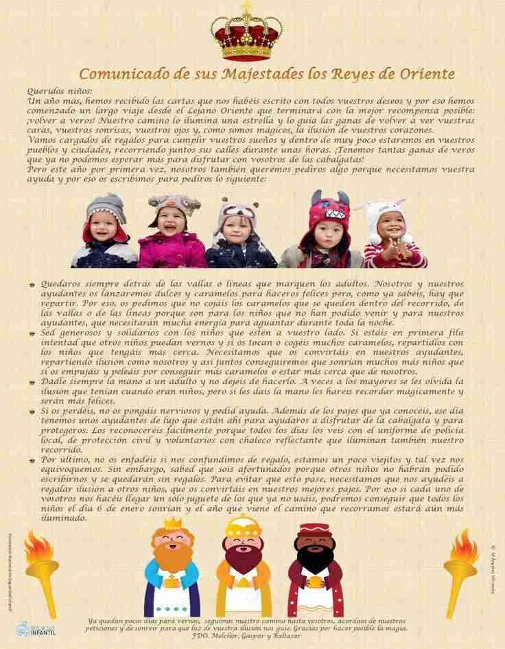 Comunicado de sus Majestades los Reyes Magos de Oriente 1