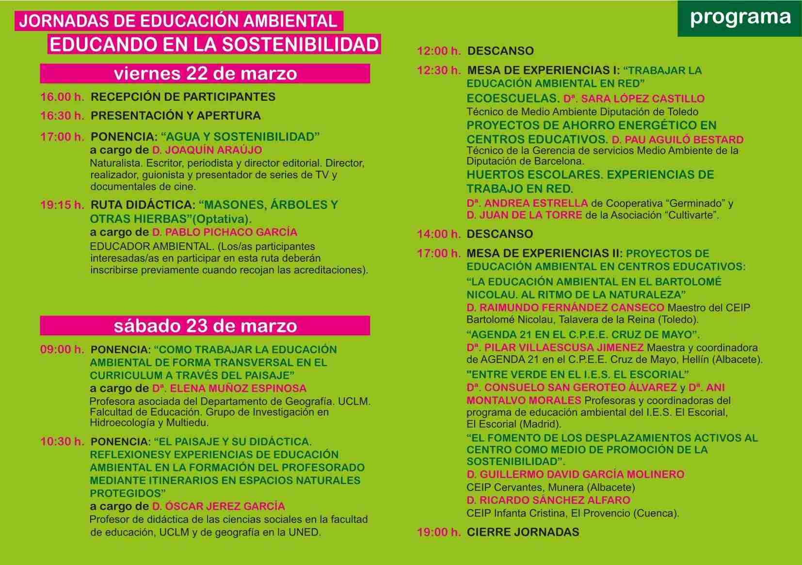 Jornadas de educación ambiental: Educando en la sostenibilidad 1