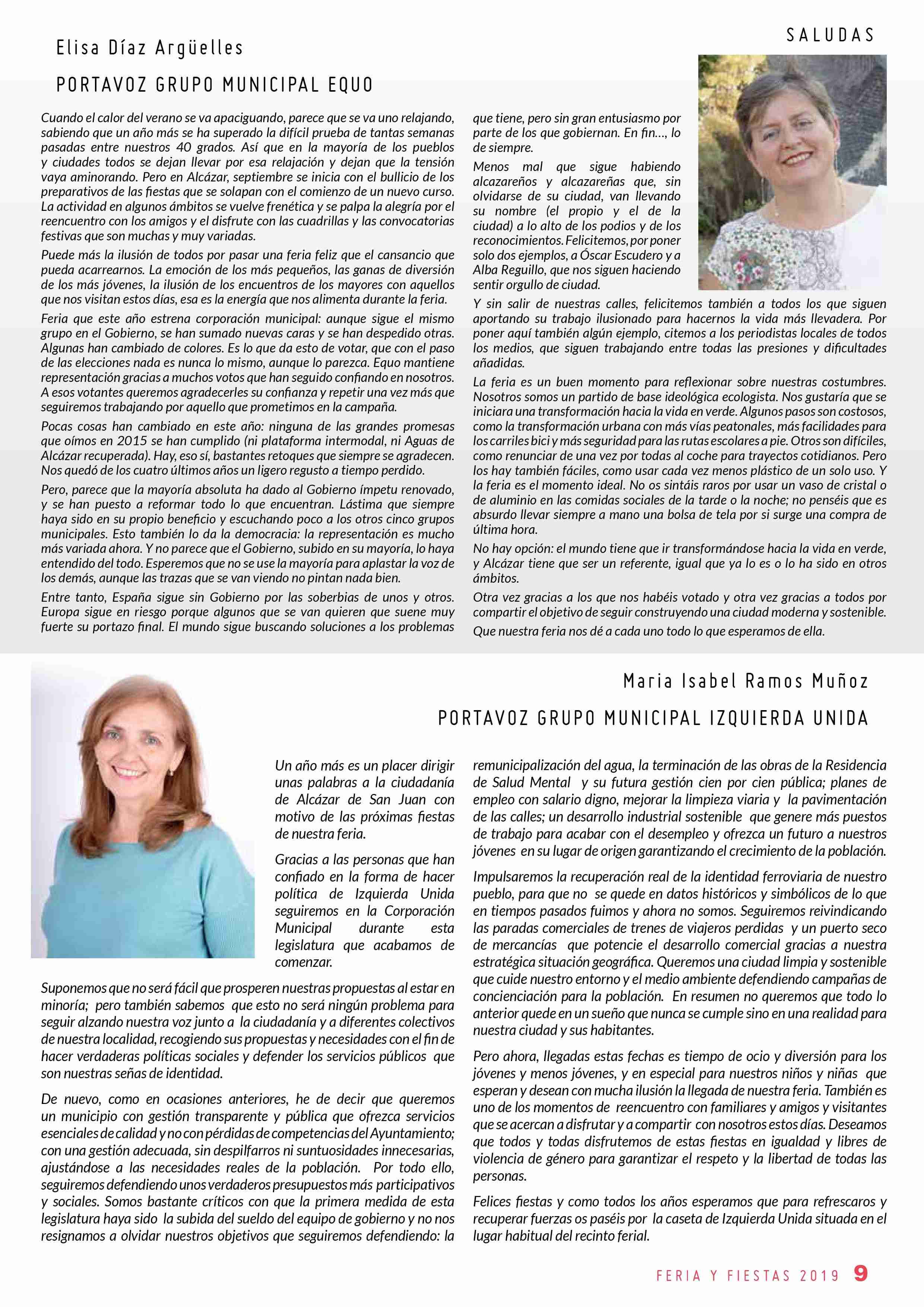 Libro de la programación de Feria y Fiestas 2019 de Alcázar de San Juan 9