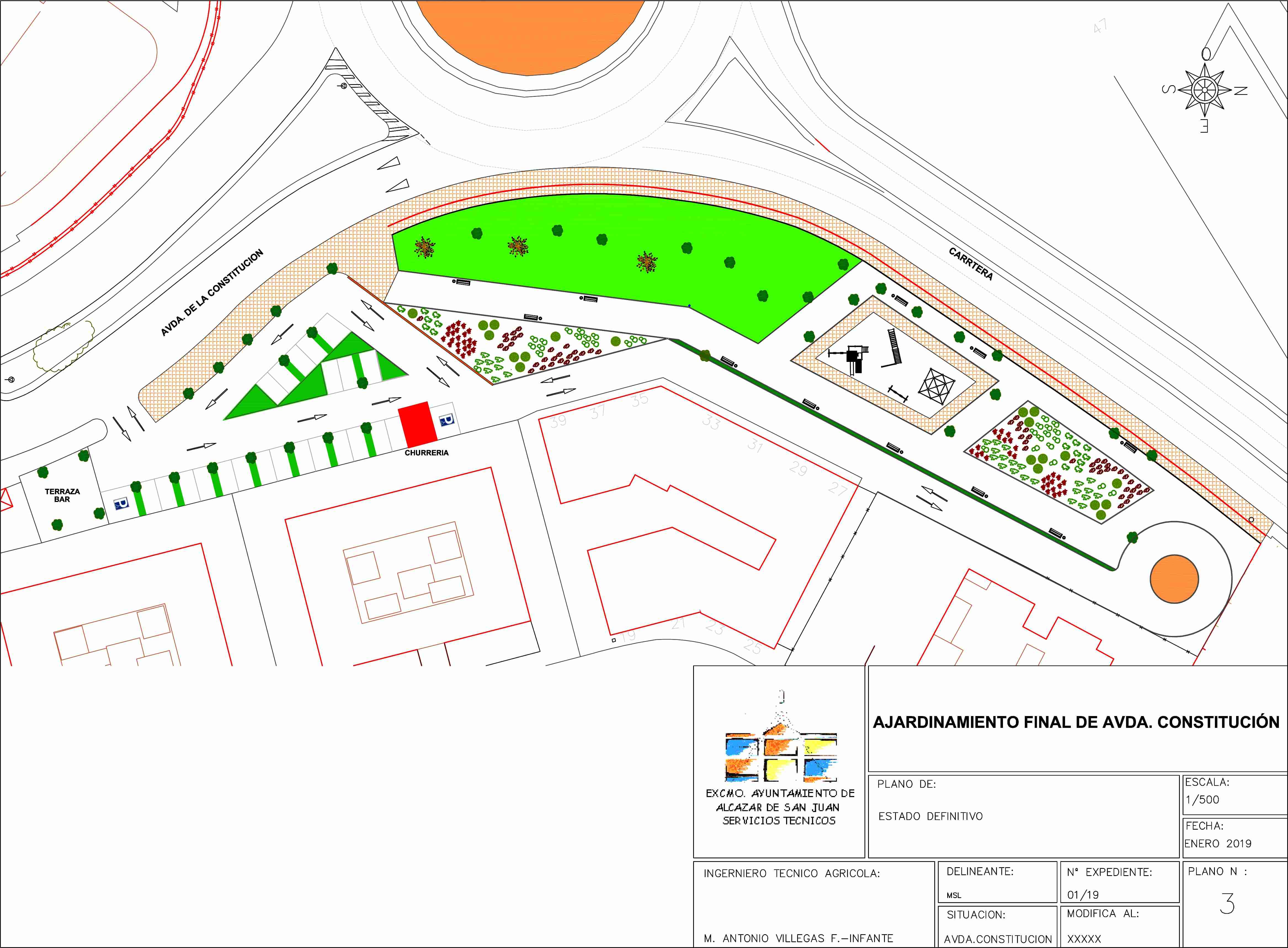 Mostrando el proyecto del nuevo parque lineal que se construirá al final de la Avenida de la Constitución 1 Mostrando el proyecto del nuevo parque lineal que se construirá al final de la Avenida de la Constitución 1