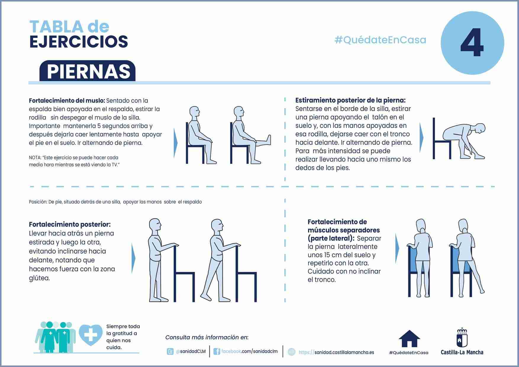 Ejercicios para mantenerse activo en casa durante el confinamiento. 3