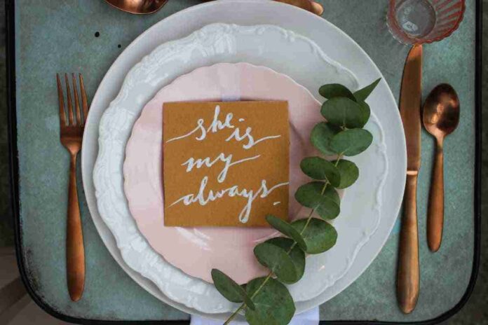 romantica decoracion platos boda