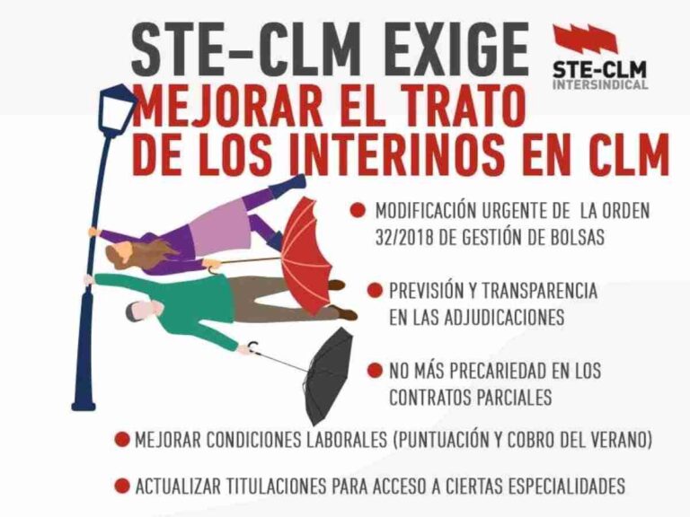 STE exige mejorar el trato de los interinos en Castilla-La Mancha