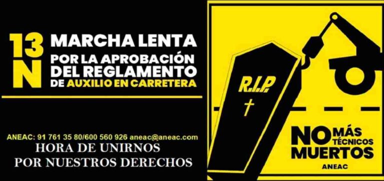 ANEAC ha anunciado una marcha lenta de grúas para el próximo 13 de noviembre