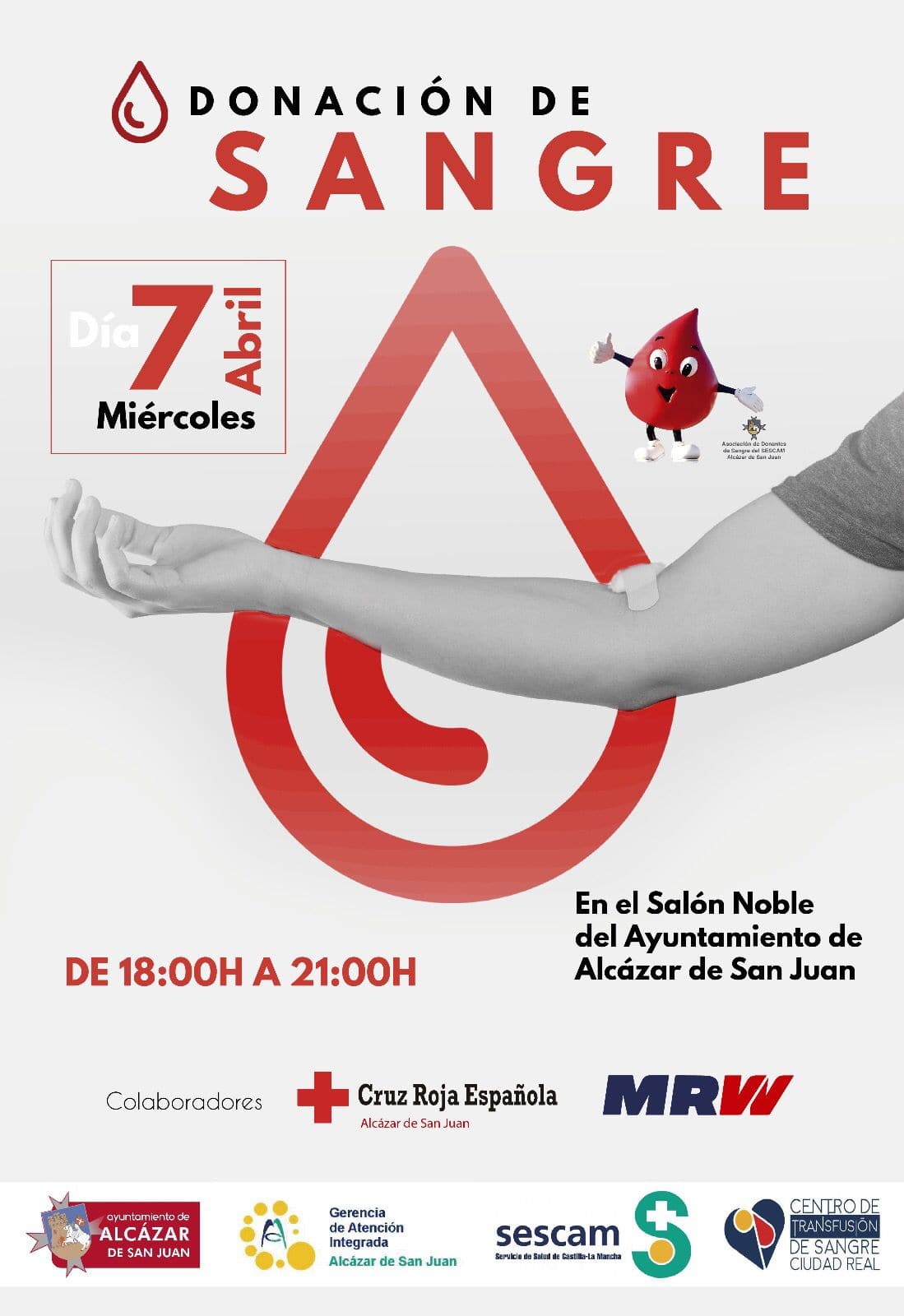 El Salón Noble del Ayuntamiento de Alcázar acogerá el 7 de abril una jornada extraordinaria de donación de Sangre 1
