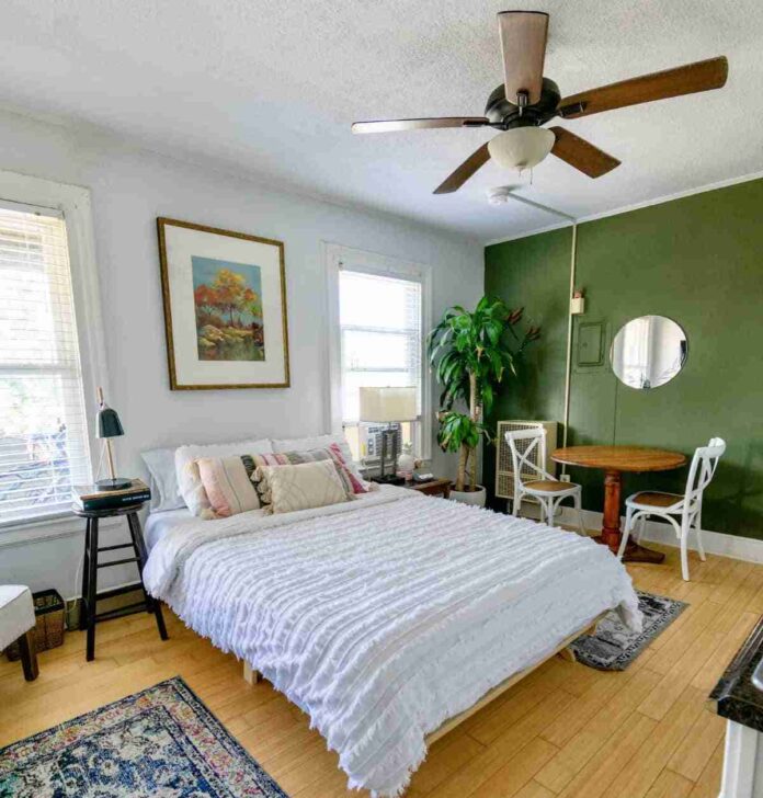 pared con tonalidades verde