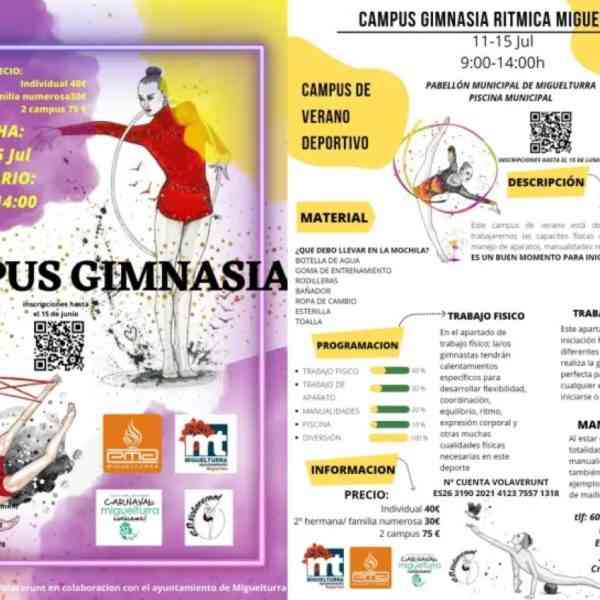 Campus de Tecnificación y Campus de Gimnasia Rítmica del Club Volaverunt y la Concejalía de Deportes de Miguelturra para el verano 2022