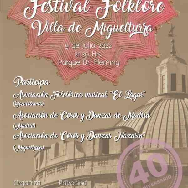 39 Festival de Folklore “Villa de Miguelturra” el sábado 9 de julio a partir de las 21:30 horas en el Parque Doctor Fleming