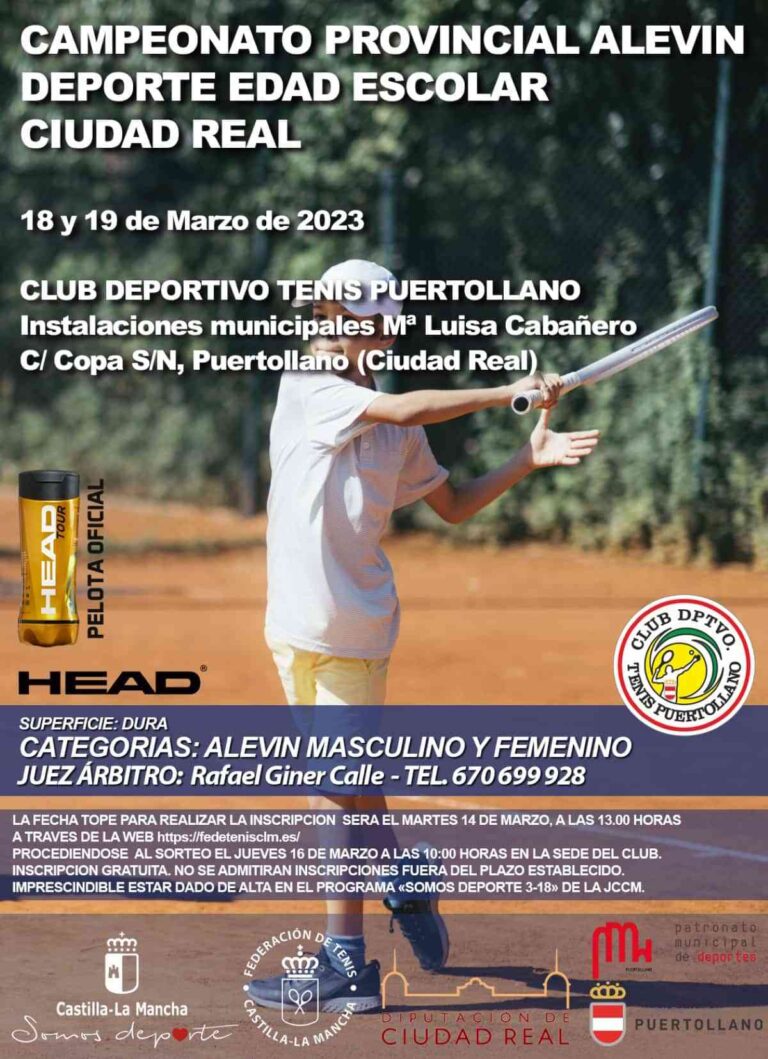 Campeonato Provincial Alevín Deporte Edad Escolar el 18 y 19 de  marzo en el Complejo Deportivo María Luisa Cabañero de Puertollano