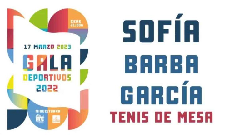Sofía Barba García destacada jugadora miguelturreña de tenis de mesa será la madrina de la Gala Deportivos 2022