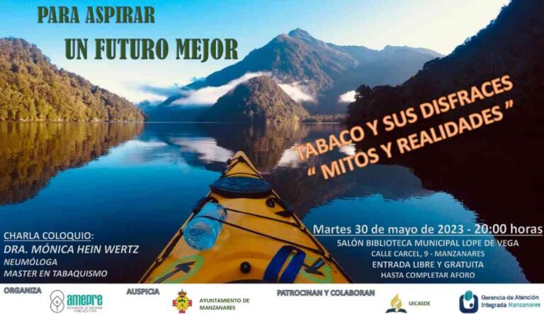 Charla coloquio “Tabaco y sus disfraces: mitos y realidades” mayo 30 de mayo en la biblioteca municipal Lope de Vega de Manzanares