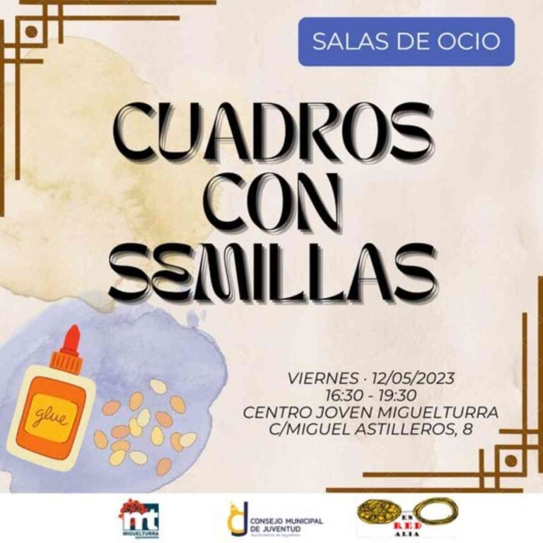 Cuadros con semillas mañana 12 de mayo en las salas de ocio de Miguelturra