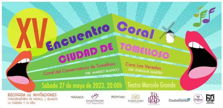 XV Encuentro Coral “Ciudad de Tomelloso” con entrada gratuita mañana 27 de mayo en el Teatro Municipal Marcelo Grande de Tomelloso