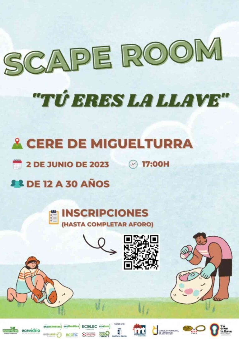 El 2 de junio se celebra el escape room “Tú eres la llave” con inscripciones gratuitas en el CERE de Miguelturra
