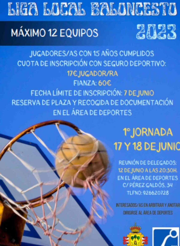 Liga local de baloncesto de Manzanares con inscripción abierta hasta el 7 de junio de 2023