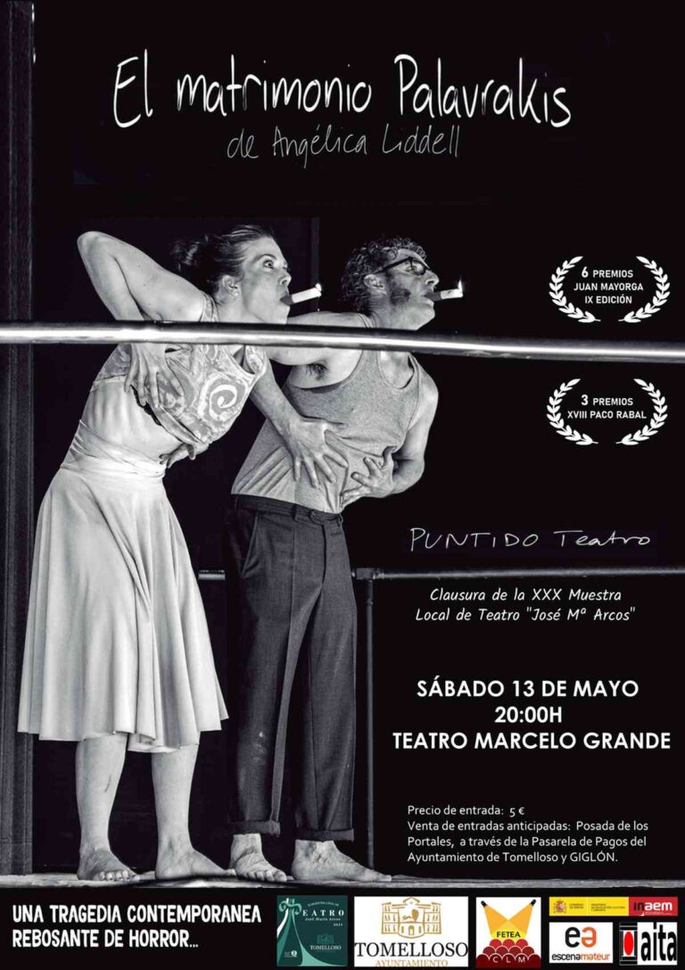 “El matrimonio Palavrakis” pondrá el broche final a la XXX Muestra Local de Teatro José María Arcos 2023 de Tomelloso el 13 de mayo