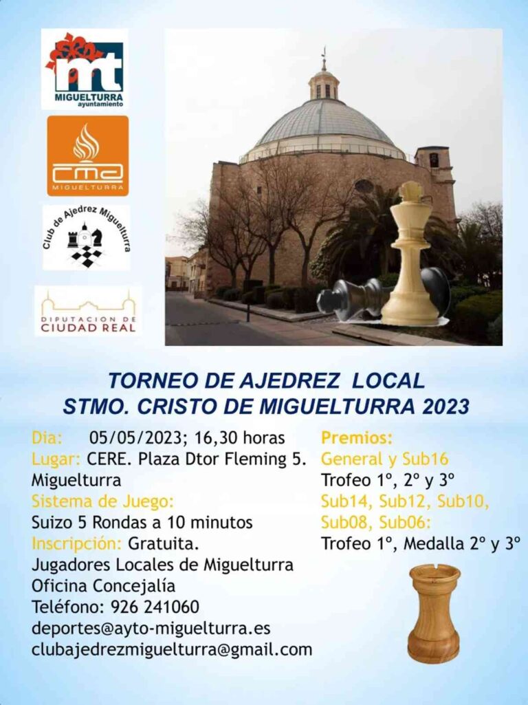 Torneo de Ajedrez local Santísimo Cristo de la Misericordia el 5 de mayo en Miguelturra
