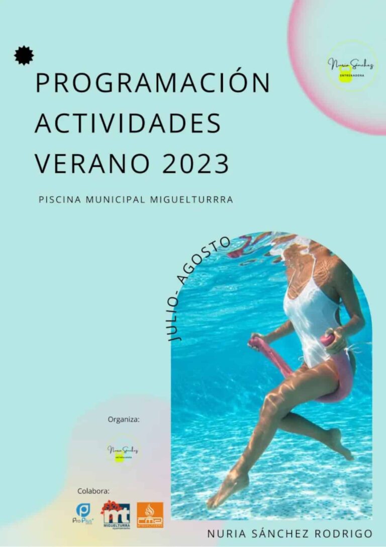 Actividades deportivas en la piscina de verano 2023 en Miguelturra toda la información para inscribirse y participar