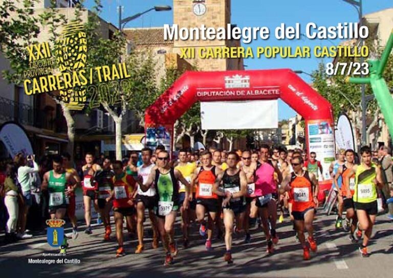 XII Carrera Popular Montealegre del Castillo el 8 de julio  a las 20:30 h del XXII Circuito Provincial de Carreras/Trial 2023 de Albacete