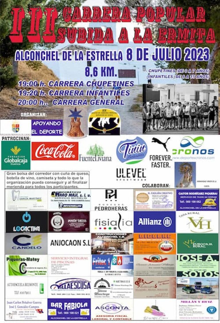 III Carrera Popular Subida a la Ermita el 8 de julio en Alconchel de la Estrella (Cuenca)