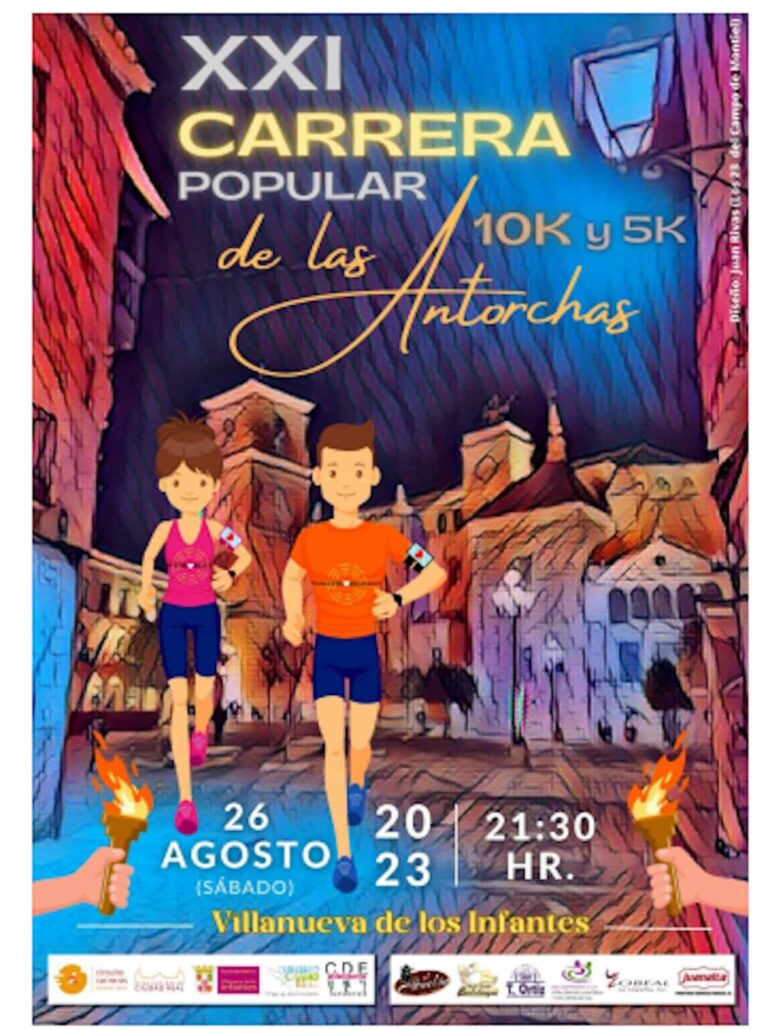 XXI Carrera Popular de las Antorchas 10K y 5K de Villanueva de los Infantes 2023 el 26 de agosto a las 21:30 h