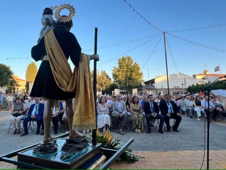 Valverde de visita en Bolaños de Calatrava por la celebración de las fiestas 2023 en honor a San Cristóbal Mártir, patrón de los conductores