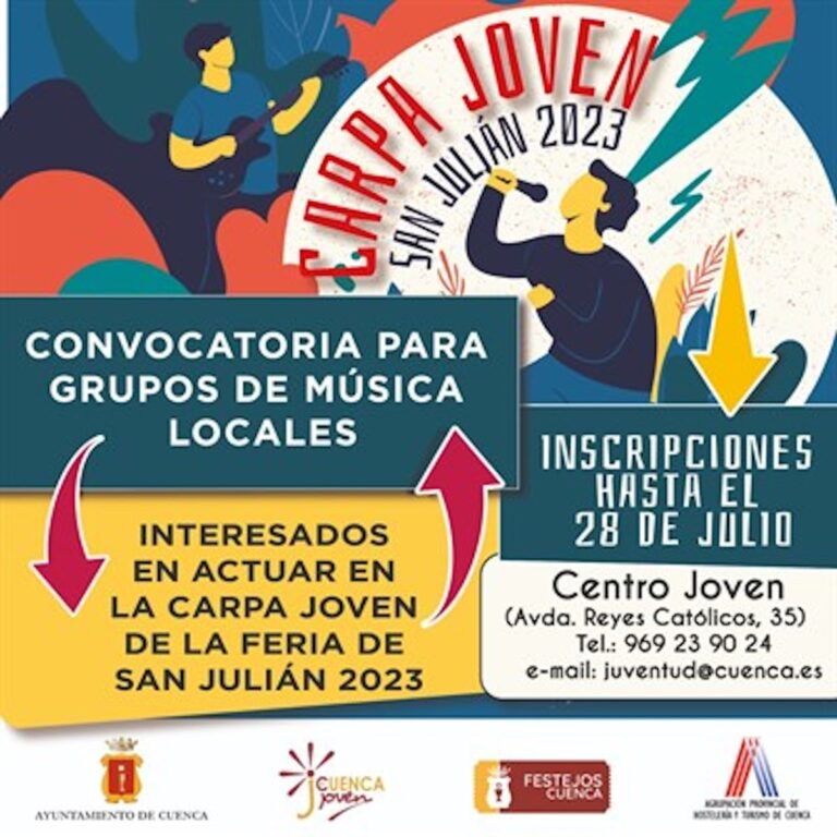 Abierto el plazo hasta el 28 de julio  para grupos o solistas de música conquenses  para participar en la Carpa Joven de la Feria de San Julián