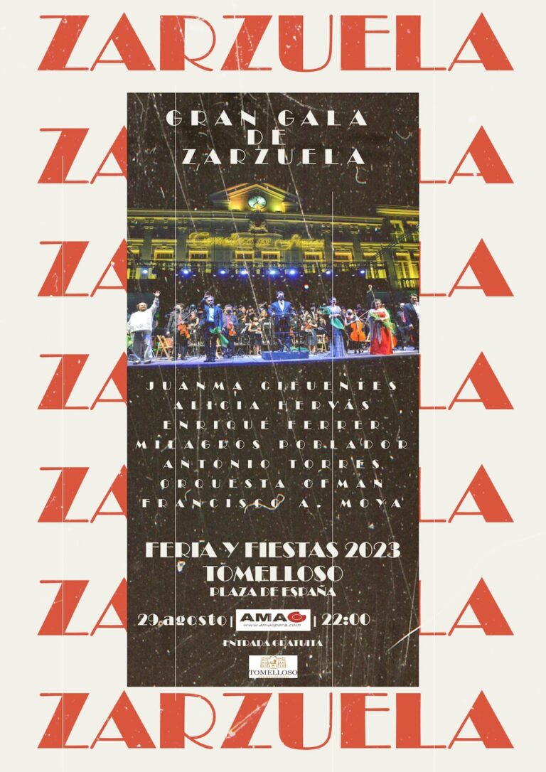 Gran gala de la Zarzuela mañana 29 de agosto en la Plaza de España de Tomelloso