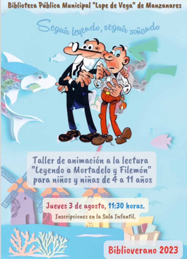Taller de animación a la lectura «Leyendo a Mortadelo y Filemón» para niños y niñas de 4 a 11 años en Manzanares